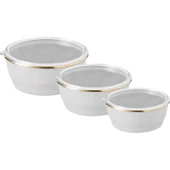 Arow TR-4536 Beyaz Emaye 3'lü Saklama Kabı thumbnail 3