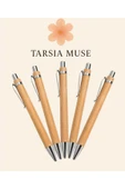 Tarsia Muse Kişiye Özel Doğal Bambu Kalem – Siyah tükenmez kalem thumbnail 3