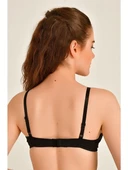 Liza Kadın Çapraz Askılı Desteksiz Balenli Sütyen 80 BEDEN SİYAH thumbnail 2