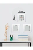 Tarsia Muse Yapışkanlı Sök Tak Paspartulu Çerçeve Seti - 21x21 cm - 3’lü duvar resim çerçevesi (Beyaz) thumbnail 2