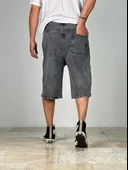 Premium Kalite Gri Bermuda Kot Şort COC1915 thumbnail 4