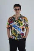 Erkek Wow Desenli Hawai Gömlek COC1169 thumbnail 1