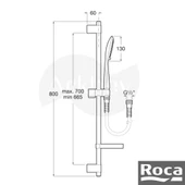 Roca Sensum Square Sürgülü El Duşu Seti - Krom / 4 Fonksiyonlu A5B1408C00 thumbnail 3