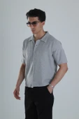 Erkek Gri Gofre Gömlek COC1152 thumbnail 2