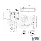 NSK Ankastre Termostatik Duş Sistemi Seti - Krom / İç Set Sıva Altı Grubu Dahil / 2 Yönlü Ankastre Batarya ARKHEV0020 thumbnail 2