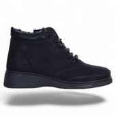 Estelle 770 Zümrüt Siyah Kadın İçi Kürklü Düz Bot thumbnail 2