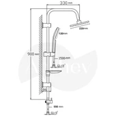 NSK Tempera Round Tepe Duş Başlıklı Duş Sistemi - Krom N2921902 thumbnail 3
