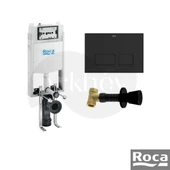 Roca Yuvarlak Stop Valf + AC4 Basma Butonlu + Active One Gömme Rezervuar Seti - Mat Siyah A89P060120 thumbnail 1