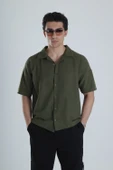 Erkek Haki Gofre Gömlek COC1153 thumbnail 1