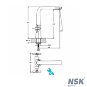 NSK Trinity Döner "L" Borulu Eviye Bataryası - Bronz N3061024 thumbnail 2