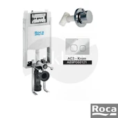 Roca Yuvarlak Stop Valf + AC3 Basma Butonlu + Active One Gömme Rezervuar Seti - Krom A89P060121 thumbnail 1