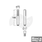 Roca Stella Stick Round El Duşu - Krom / Yuvarlak A5B9B61C00 thumbnail 3