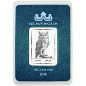 Hediyeye Özel 10 Gram Baykuş Temalı 999 Ayar Gümüş ile Üretilmiş Gümüş Külçesi-734 thumbnail 1