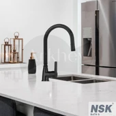 NSK Alamera Pull Out Spiralli Eviye/Mutfak Bataryası - Mat Siyah N2040929 thumbnail 2