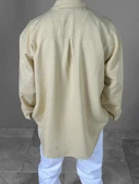 Sarı Desenli Keten Gömlek COC1961 thumbnail 4