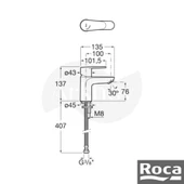 Roca Victoria Plus Lavabo Bataryası - Cold Start / Krom A5A324FC0K thumbnail 2