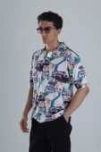 Erkek Araç Desenli Hawai Gömlek COC1149 thumbnail 1