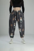 Ayıcık Desenli Rahat Kesim Bürümcük Jogger Pantolon COC2416 thumbnail 1
