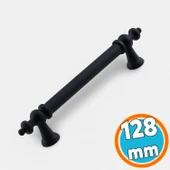 Mobilya Mutfak Çekmece Dolap Dolabı Kulbu Kulpu Kulpları (128 mm - 12.8 cm) Mat Siyah Metal thumbnail 1