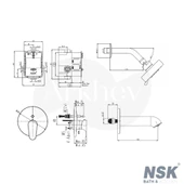 NSK Ankastre Banyo Batarya Seti - Krom / İç Set Sıva Altı Grubu Dahil ARKHEV0025 thumbnail 2