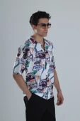 Erkek Araç Desenli Hawai Gömlek COC1149 thumbnail 2