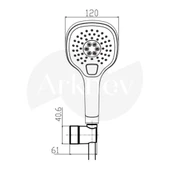 NSK Calma Square 3 Fonksiyonlu Mafsallı El Duş Takımı - Mat Siyah N2841729 thumbnail 2