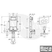 Roca Yuvarlak Stop Valf + AC4 Basma Butonlu + Active One Gömme Rezervuar Seti - Mat Siyah A89P060120 thumbnail 2