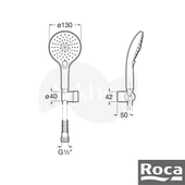 Roca Aurea Mafsallı El Duş Takımı - 3 Fonksiyonlu / Krom A5B257CC0K thumbnail 2