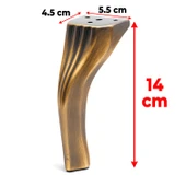 Mobilya Ayağı Ayakları Ünite Baza Koltuk Kanepe Sehpa Masa Metal 14 cm Eskitme Antik Sarı thumbnail 2