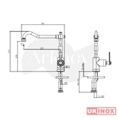 Ukinox Rubato Döner Borulu Klasik Eviye/Mutfak Bataryası - PVD Altın N2067519 thumbnail 2