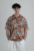 Turuncu Yaprak Desenli Gömlek COC1821 thumbnail 5