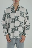 Yeşil Desenli Vintage Püsküllü Gömlek COC1845 thumbnail 1