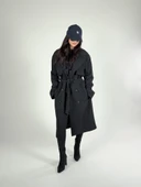 Klasik Siyah Kadın Trençkot COC1199 thumbnail 2