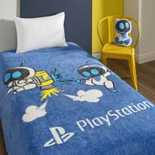 Taç Lisanslı Tek Kişilik Çocuk Battaniye (160x220)-Playstation Astrobot Mavi thumbnail 2