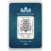 999 Ayar Gümüş ile Üretilmiş Baykuş Temalı Hediyeye Özel 10 Gram Gümüş Külçesi-735 thumbnail 1