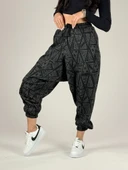 Üçgen Desenli Kadın Spor Şalvar COC1192 thumbnail 1