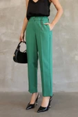 Aksesuar Detaylı Beli Lastikli Kumaş Pantolon 6119-Yeşil thumbnail 4