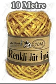Renkli Jüt İpi 10 Metre 1 Paket Hasır İp Mumlu Kırnap İplik Kendir İp Doğal Renkli İp Hediye Süsleme thumbnail 8