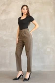 Aksesuar Detaylı Beli Lastikli Kumaş Pantolon 6119-Haki thumbnail 2