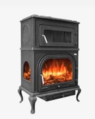 Reyo Stove Abant Üç Camlı Yan Kapak Fırınlı Döküm Şömine Soba thumbnail 6