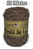 Renkli Jüt İpi 10 Metre 1 Paket Hasır İp Mumlu Kırnap İplik Kendir İp Doğal Renkli İp Hediye Süsleme thumbnail 3