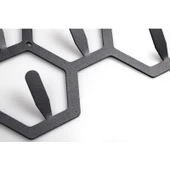 Milano Home Petek Desenli Dekoratif Askılık Geometrik Metal Duvar Askılığı Modern Metal Askılık thumbnail 3