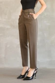 Aksesuar Detaylı Beli Lastikli Kumaş Pantolon 6119-Haki thumbnail 5