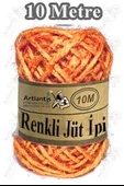 Renkli Jüt İpi 10 Metre 1 Paket Hasır İp Mumlu Kırnap İplik Kendir İp Doğal Renkli İp Hediye Süsleme thumbnail 10