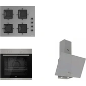 Ferre Pure Ss Serisi Gri Cam Ankastre Set D088 - SS208 - XE61MDV thumbnail 1