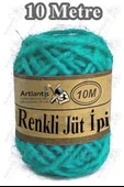 Renkli Jüt İpi 10 Metre 1 Paket Hasır İp Mumlu Kırnap İplik Kendir İp Doğal Renkli İp Hediye Süsleme thumbnail 2
