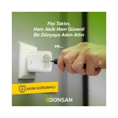 Wi-Fi Kontrollü Akım Korumalı Akıllı Priz 16A Tuya & Smart Life Destekli thumbnail 3