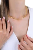 Gümüş altın yaldızlı italyan model silindir şekilli kolye  SGTL12953GOLD thumbnail 1
