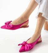 Cenya Fuşya Saten Babet Ayakkabı thumbnail 2