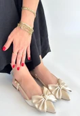 Cenya Bej Saten Babet Ayakkabı thumbnail 3